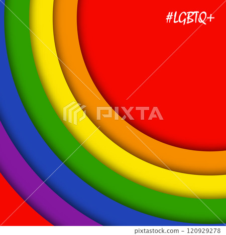 Abstract geometric red, orange, yellow, green, blue and purple circles lgbtq color background. Lgbt Pride History Month color background with copy space for text. Vector illustration Abstract geometric red, orange, yellow, green, blue and purple circles lgbtq color background. Lgbt Pride History Month color background with copy space for text. Vector illustration 120929278