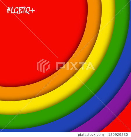 Abstract geometric red, orange, yellow, green, blue and purple circles lgbtq color background. Lgbt Pride History Month color background with copy space for text. Vector illustration Abstract geometric red, orange, yellow, green, blue and purple circles lgbtq color background. Lgbt Pride History Month color background with copy space for text. Vector illustration 120929280
