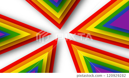 Abstract geometric red, orange, yellow, green, blue and purple lgbt color background. June LGBTQ Historical Pride Month. Background with rainbow color copy space for text. Vector illustration 120929282