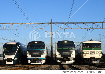 東大宮排隊的特快車輛(E261系列、E257系列2000系列、E257系列5000系列、185系列) 東大宮排隊的特快車輛(E261系列、E257系列2000系列、E257系列5000系列、185系列) 120929385
