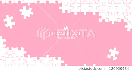 Vector illustration of background material of a jigsaw puzzle in the middle of being assembled 120930484