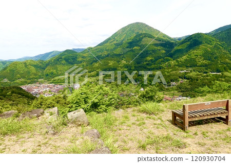 從島根縣嘉子郡津和野町津和野山頂的津和野城遺址出丸眺望市區 從島根縣嘉子郡津和野町津和野山頂的津和野城遺址出丸眺望市區 120930704