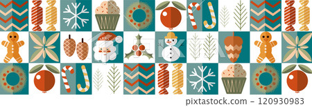 Christmas abstract Bauhaus. Geometric line pattern. Seamless pattern merry christmas and happy new year Bauhaus. Christmas abstract. Christmas geometric background. Christmas abstract Bauhaus. Geometric line pattern. Seamless pattern merry christmas and happy new year Bauhaus. Christmas abstract. Christmas geometric background. 120930983