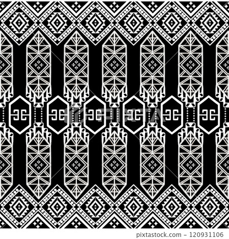 Classic American Tribal Fabric Pattern with Geometric Style Classic American Tribal Fabric Pattern with Geometric Style 120931106