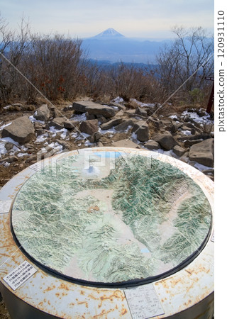 Mount Fuji and a compass on the summit of Mt. Kayagatake, Kai City, Yamanashi Prefecture Mount Fuji and a compass on the summit of Mt. Kayagatake, Kai City, Yamanashi Prefecture 120931110