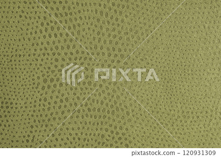 Cloth structure of  jacquard khaki fabric with abstract shabby spotted texture closeup, macro 120931309