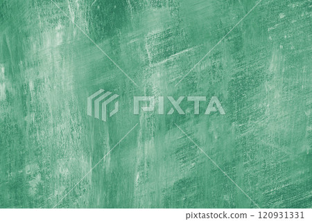 Concrete, plaster wall texture with brush strokes, green surface with brush strokes background 120931331