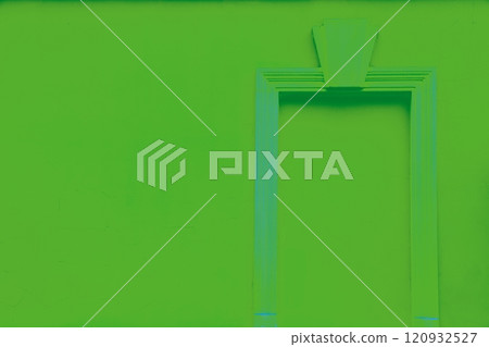 False window in a plastered wall, altered color scheme, architectural background in pastel colors. False window in a plastered wall, altered color scheme, architectural background in pastel colors. 120932527
