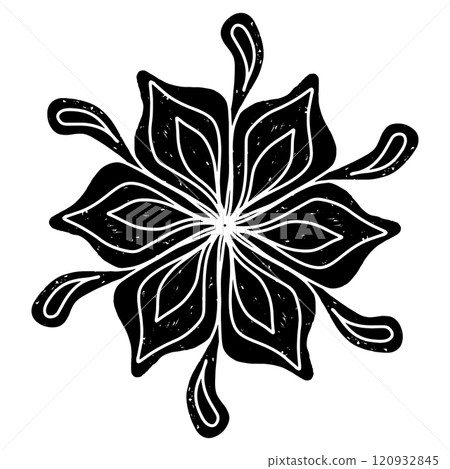 vector illustration of flower and leaves 120932845