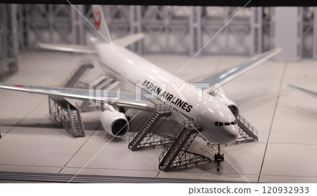 airplane of  japan airlines is placed in Small Worlds Miniature Museum 120932933