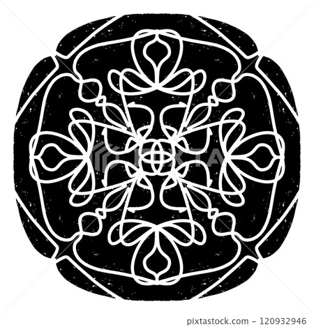 abstract floral ornament on black background 120932946