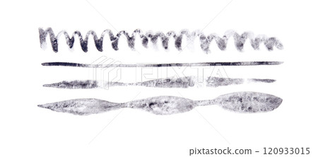 Abstract monochrome brushstrokes on white background featuring unique patterns Abstract monochrome brushstrokes on white background featuring unique patterns 120933015