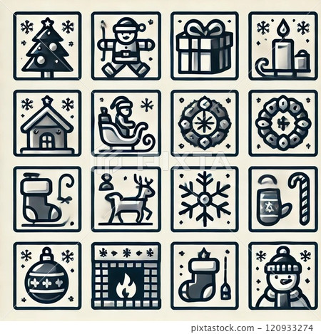 Christmas cute icon pictogram Christmas cute icon pictogram 120933274