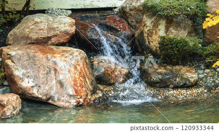Small Waterfall in a Forest Stream 120933344