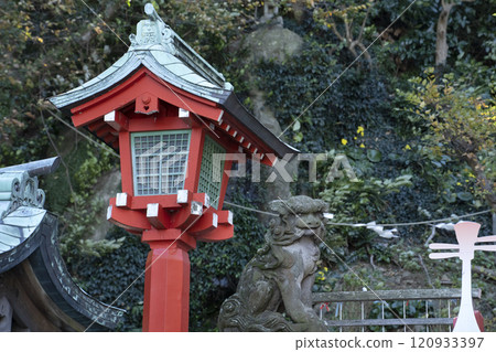 Enoshima shrine at Enoshima Island in Fujisawa, Kanagawa, Japan. Enoshima shrine at Enoshima Island in Fujisawa, Kanagawa, Japan. 120933397