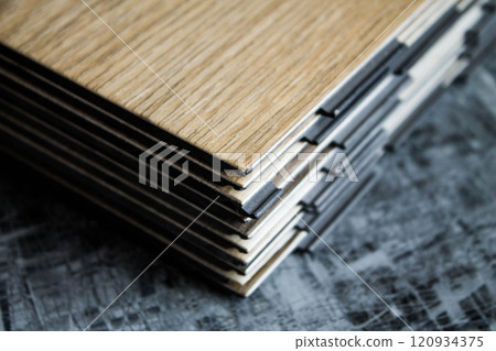 Vinyl strips. Flexible plastic laminate.Floor covering, LVT. 120934375