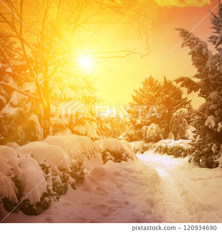 Fantastic beautiful sunset 120934690