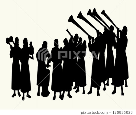 Vector drawing. People play music 120935023