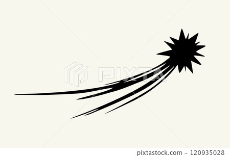 Flying comet with a tail. Vector drawing 120935028