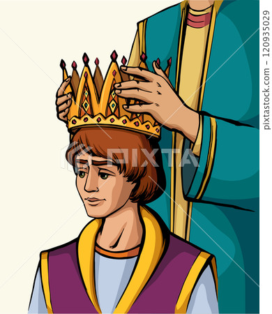 Vector drawing. Hands holds a crown Vector drawing. Hands holds a crown 120935029