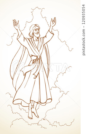 Vector drawing. Jesus ascends into heaven 120935054