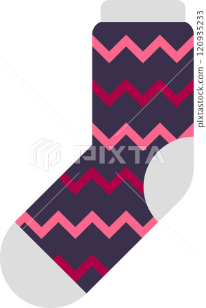 Cozy winter sock showcasing a vibrant chevron pattern in pink and red, offering both warmth and style for keeping feet comfortable during chilly weather Cozy winter sock showcasing a vibrant chevron pattern in pink and red, offering both warmth and style for keeping feet comfortable during chilly weather 120935233