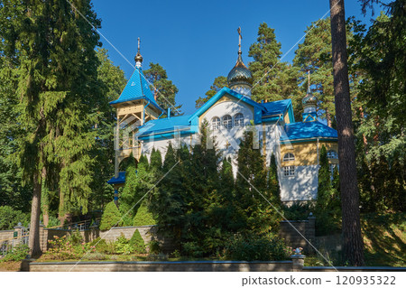 Old ancient St Nicholas Church in Ogre, Latvia 120935322