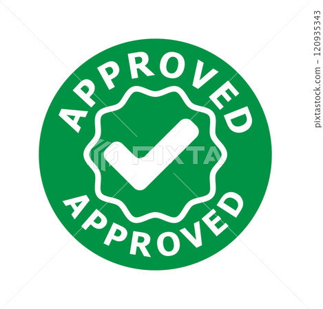 Approved icon design template Approved icon design template 120935343