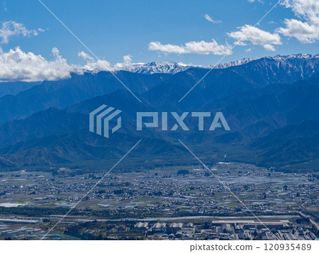 Clouds and the Northern Alps, Omachi City, Nagano Prefecture 120935489