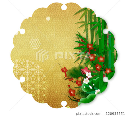 Golden snowflake and pine, bamboo and plum background material Golden snowflake and pine, bamboo and plum background material 120935551