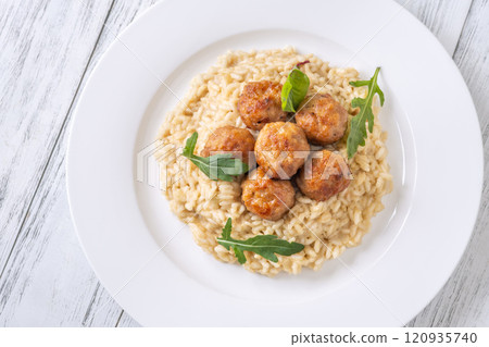 Chicken Meatball Risotto 120935740
