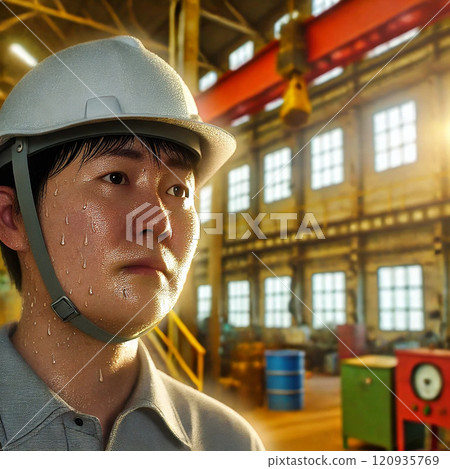 Field workers working in hot environments 120935769