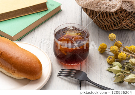 Delicious morning iced coffee 120936264