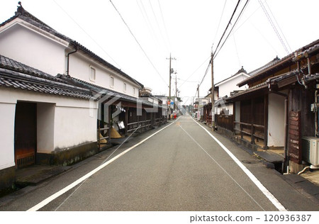 萩市街景、古城下町 120936387