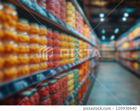 Blurred Shop Aisle, Abstract Shopping Mall, Blur Supermarket, Defocused Shopping Centre 120936640