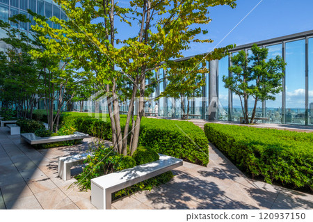 View of Osaka from the Sky Garden on the 16th floor of the Abeno Harukas skyscraper 120937150