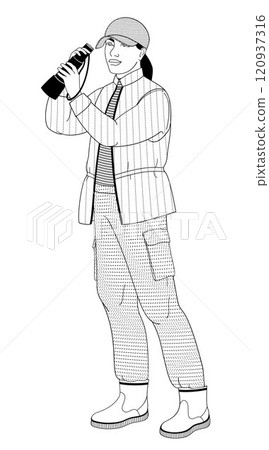 women, bird, birdwatching 120937316
