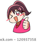 Girl C giving a good sign 120937358