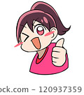 Girl B making a good sign 120937359