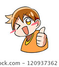Boy C making a good sign 120937362