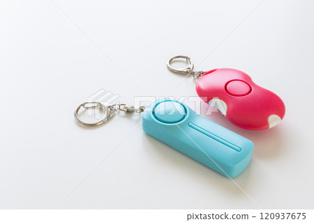 Security buzzer or security alarm on white background - stock photo 120937675