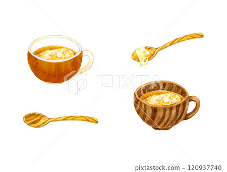 洋蔥焗湯和木製餐具組。 120937740