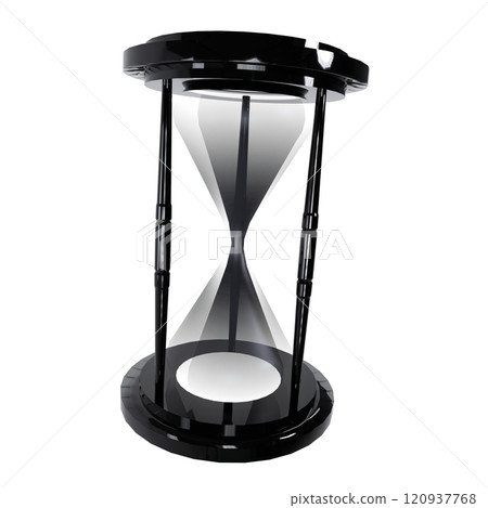 Elegant black hourglass design isolated on white background Elegant black hourglass design isolated on white background 120937768