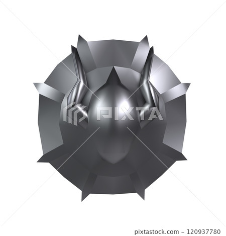 3D metallic spider design on white background for projects 120937780