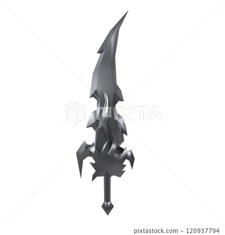 Stylized fantasy spear design isolated on white background Stylized fantasy spear design isolated on white background 120937794