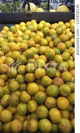 Thai tangerine in tray in supermarket in Thailand Thai tangerine in tray in supermarket in Thailand 120938136