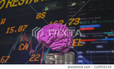 The Brain and coins for Business concept 3d rendering. 120938139