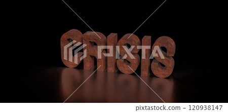The Rusty crisis text  for Business or Background concept 3d rendering. 120938147