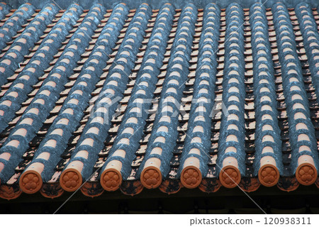 沖繩縣石垣島的屋頂瓦片 沖繩縣石垣島的屋頂瓦片 120938311