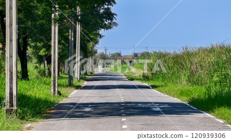 country road with power lines 120939306